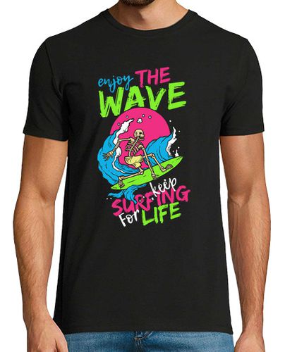 Camiseta Camiseta Retro Surfing Esqueleto Skulls Surf Calavera - latostadora.com - Modalova
