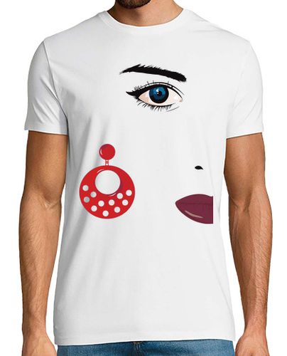 Camiseta Rostro 2 Flamenca Pendientes Lunares - latostadora.com - Modalova