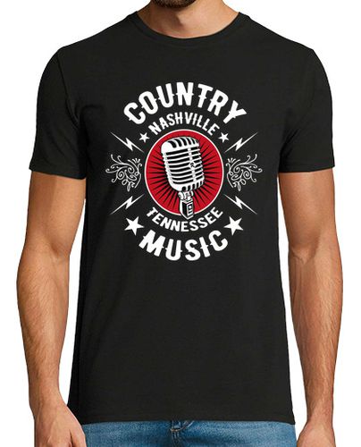 Camiseta Camiseta Retro Country Music Micrófono Rockabilly Nashville Memphis Tennessee Rock N Roll - latostadora.com - Modalova