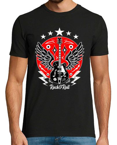 Camiseta Camiseta Retro Rock Guitarra Alas Vintage Rockabilly Music Rock N Roll Rockers - latostadora.com - Modalova