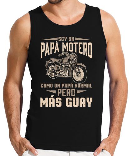 Camiseta Hombre Sin Mangas Soy Un Papá Motero Como un Papá Normal Pero Más Guay Motociclismo Biker laTostadora - latostadora.com - Modalova