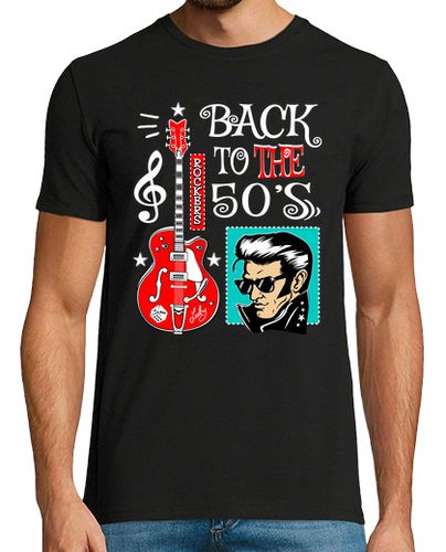 Camiseta Camiseta Rock N Roll Party Rocker Guitarra Rockabilly Music Vintage 50s - latostadora.com - Modalova
