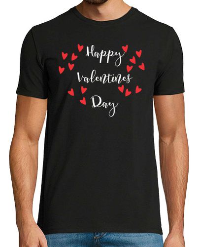 Camiseta Feliz dia de san valentin. Hombre, manga corta, negra, calidad extra - latostadora.com - Modalova