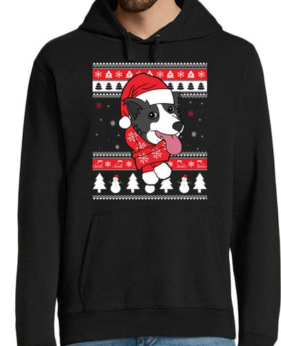 Sudadera Con Capucha Para Hombre Perro Border Collie Ugly Navidad laTostadora - latostadora.com - Modalova