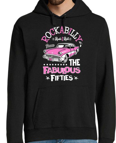 Sudadera Con Capucha Para Hombre Diseño Rockabilly Rock and Roll Pink laTostadora - latostadora.com - Modalova