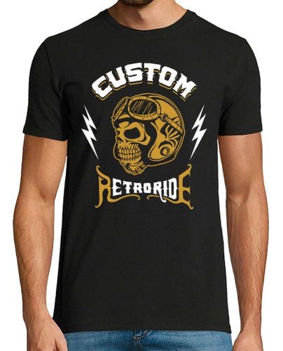 Camiseta Camiseta Biker Retro Skull Motos Vintage Motorcycle Bikers Custom laTostadora - latostadora.com - Modalova