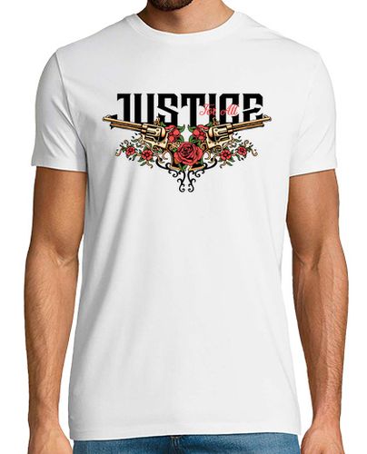Camiseta Camiseta Tattoo Pistolas y Rosas Rojas Vintage Wild West Western Cowboy - latostadora.com - Modalova
