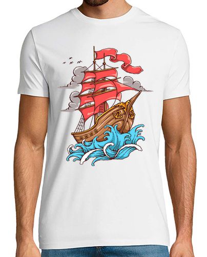 Camiseta Camiseta Marinero Barco Retro Océano Mar Ancla Capitán - latostadora.com - Modalova