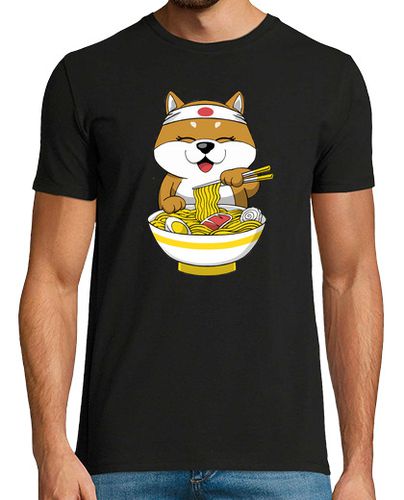 Camiseta Perro Shiba Inu Comiendo Ramen - latostadora.com - Modalova