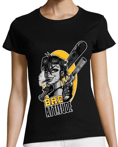 Camiseta Mujer Manga Corta Bad Attitude Girl laTostadora - latostadora.com - Modalova