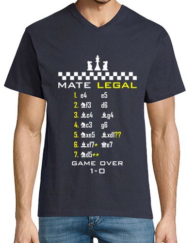 Camiseta Hombre Cuello Pico Ajedrez - Mate Legal laTostadora - latostadora.com - Modalova