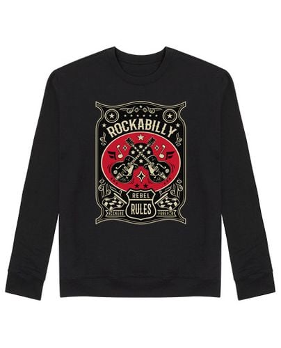 Sudadera Sin Capucha Unisex Diseño Rockabilly Guitars Rockers USA laTostadora - latostadora.com - Modalova