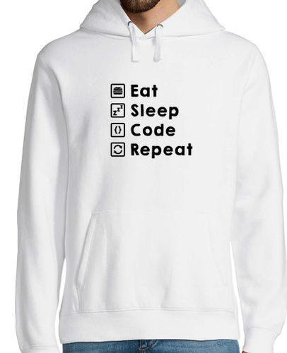 Sudadera Con Capucha Para Hombre Eat Sleep Code Repeat dark laTostadora - latostadora.com - Modalova