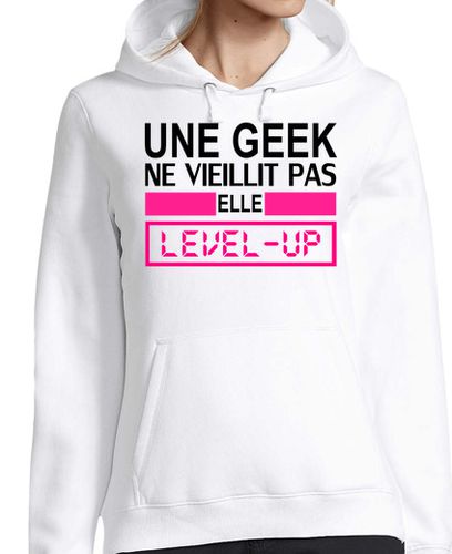 Sudadera Con Capucha Para Mujer un geek no envejece sube de nivel laTostadora - latostadora.com - Modalova