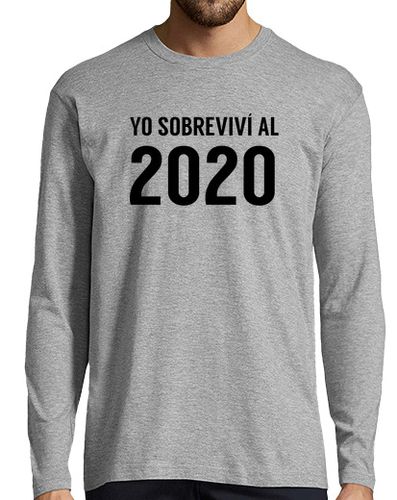 Camiseta Hombre Manga Larga Yo sobreviví al 2020 Camiseta Manga Larga Hombre Graciosa laTostadora - latostadora.com - Modalova