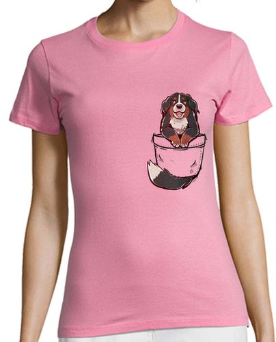 Camiseta mujer bolsillo lindo perro de montaña de bernese - camisa de mujer - latostadora.com - Modalova