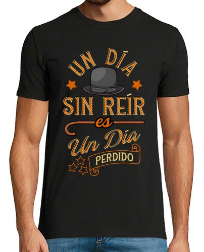 Camiseta Hombre Manga Corta Un Día Sin Reír Es Un Día Perdido Frase Chaplin Regalo Día Del Padre laTostadora - latostadora.com - Modalova