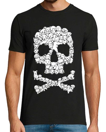 Camiseta Hombre Manga Corta Calavera Pirata Perritos Skull Animales Regalo Perros laTostadora - latostadora.com - Modalova