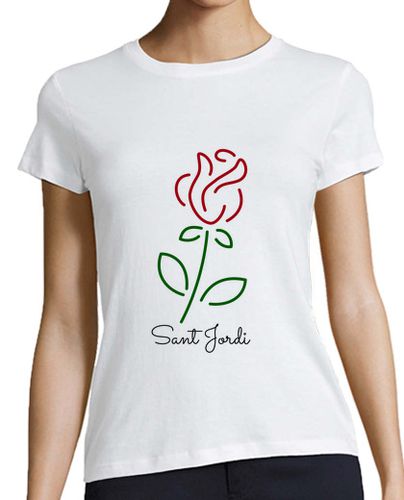 Camiseta Mujer Manga Corta Rosa Sant Jordi Simple laTostadora - latostadora.com - Modalova