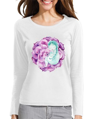Camiseta mujer Mamá zen flor de loto mujer manga larga - latostadora.com - Modalova