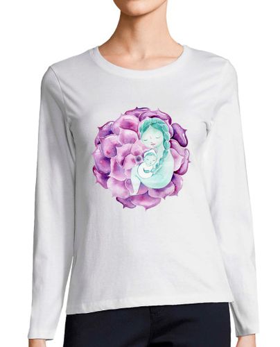 Camiseta mujer Mamá zen flor de loto mujer manga larga laTostadora - latostadora.com - Modalova