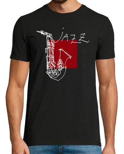 Camiseta Hombre Manga Corta Saxo jazz blanco 2 laTostadora - latostadora.com - Modalova