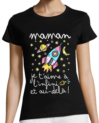 Camiseta Mujer Manga Corta Maman je t aime à l infini et au-delà laTostadora - latostadora.com - Modalova