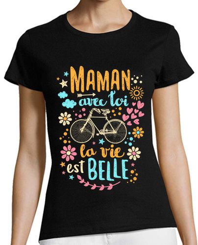 Camiseta Mujer Manga Corta Maman avec toi la vie est belle laTostadora - latostadora.com - Modalova