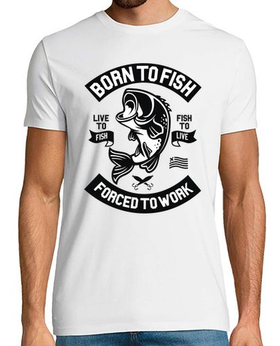 Camiseta Camiseta Born To Fish Peces Pesca Pescadores Estilo Retro - latostadora.com - Modalova