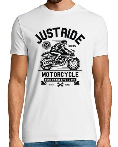 Camiseta Camiseta Biker Motos Estilo Retro Just Ride Old School - latostadora.com - Modalova
