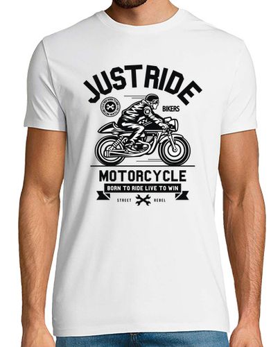 Camiseta Camiseta Biker Motos Estilo Retro Just Ride Old School laTostadora - latostadora.com - Modalova