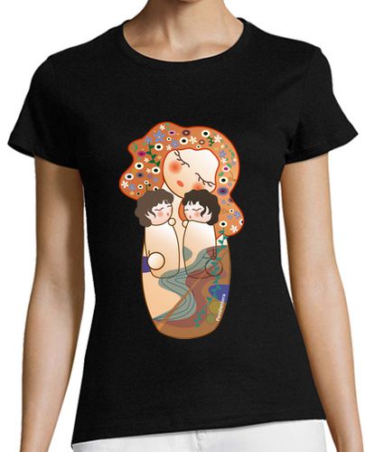 Camiseta mujer Kokeshi madre de gemelos estilo Klimt - latostadora.com - Modalova