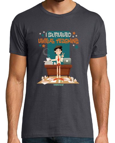 Camiseta Hombre Manga Corta I survived virtual teaching - chico manga corta laTostadora - latostadora.com - Modalova