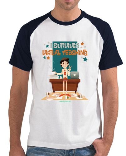 Camiseta Hombre Estilo Béisbol I survived virtual teaching - chico beisbol laTostadora - latostadora.com - Modalova