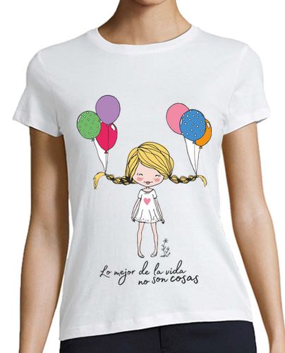 Camiseta Mujer Manga Corta Lo mejor de la vida no son cosas - camiseta estilo béisbol laTostadora - latostadora.com - Modalova