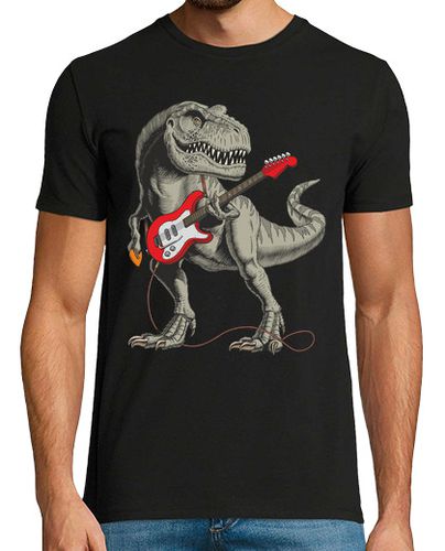 Camiseta Hombre Manga Corta Rock And Roll Dinosaurio Guitarrista Parque Jurásico Música Guitarra laTostadora - latostadora.com - Modalova