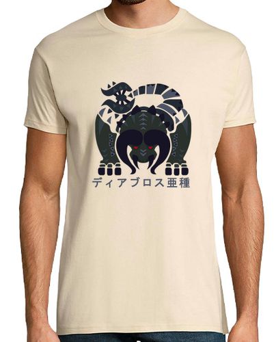Camiseta Monster Hunter World, Diablos Negra Katakana - latostadora.com - Modalova