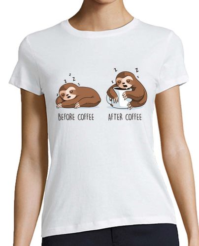 Camiseta Mujer Manga Corta Before and After Coffee laTostadora - latostadora.com - Modalova