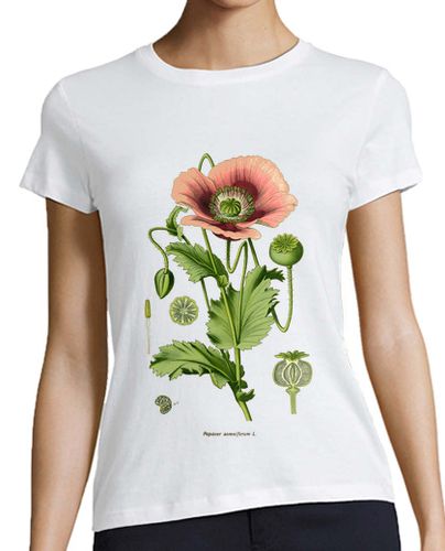 Camiseta mujer AMAPOLA - Ilustración botánica S. XIX - latostadora.com - Modalova