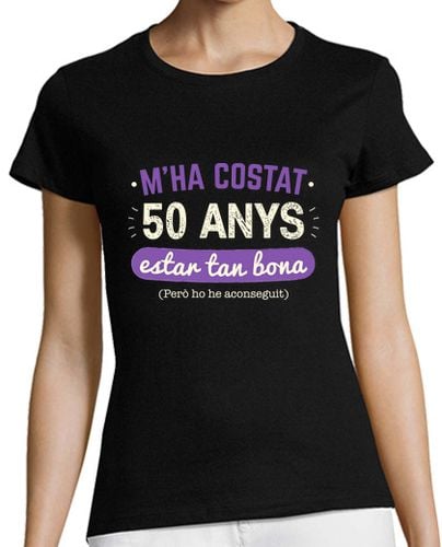 Camiseta Mujer Manga Corta 50 Años Para Estar Tan Buena, Catalán, 1974 laTostadora - latostadora.com - Modalova