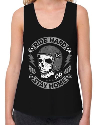 Camiseta Mujer Tirantes Loose Fit Ride Hard or Stay Home laTostadora - latostadora.com - Modalova