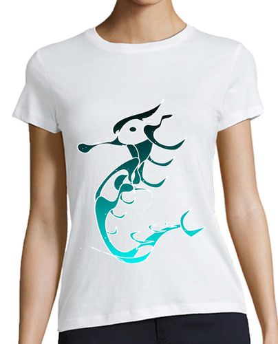 Camiseta mujer Caballito de mar azul - latostadora.com - Modalova
