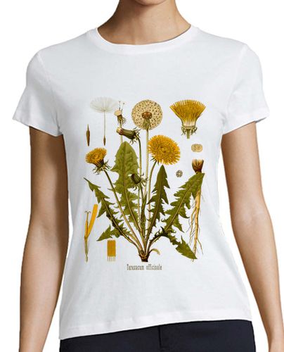 Camiseta mujer Diente de león - ilustración botánica siglo XIX laTostadora - latostadora.com - Modalova