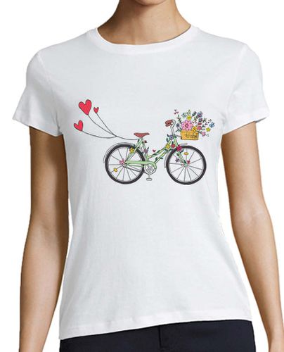 Camiseta mujer Bicicleta Retro Floral - camiseta estilo béisbol - latostadora.com - Modalova
