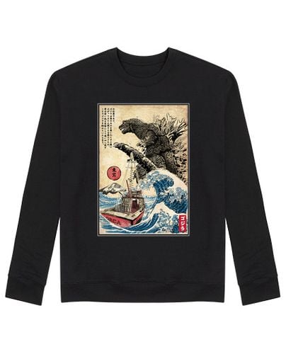 Sudadera Sin Capucha Unisex Orca in Japan Woodblock laTostadora - latostadora.com - Modalova