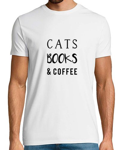 Camiseta Gatos libros y café - latostadora.com - Modalova