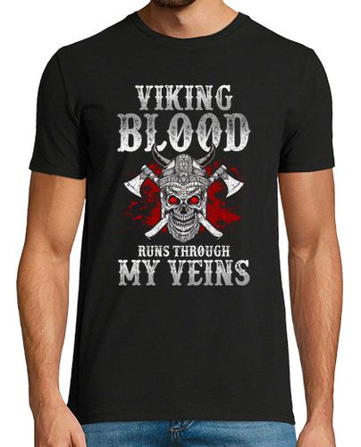 Camiseta Sangre Vikinga Por Mis Venas Runas Odin Ragnar Valhalla Thor Vikingos - latostadora.com - Modalova