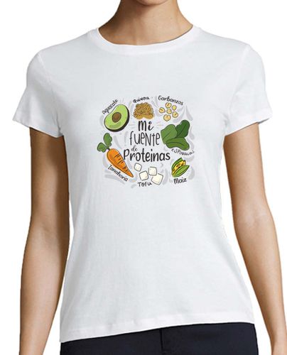 Camiseta mujer Camiseta mujer vegana con la frase Mi fuente de proteínas laTostadora - latostadora.com - Modalova