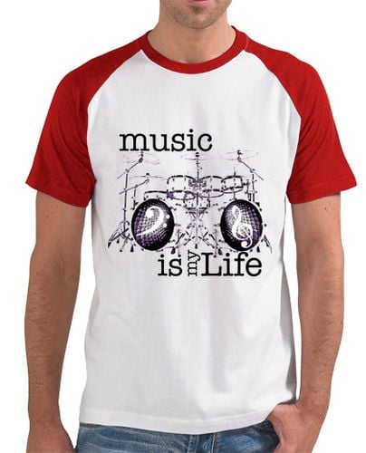 Camiseta Hombre Estilo Béisbol Music is my Life - Bateria 2 laTostadora - latostadora.com - Modalova