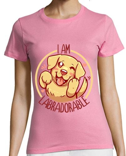 Camiseta Mujer Manga Corta soy labradorable - golden labrador - camisa de mujer laTostadora - latostadora.com - Modalova